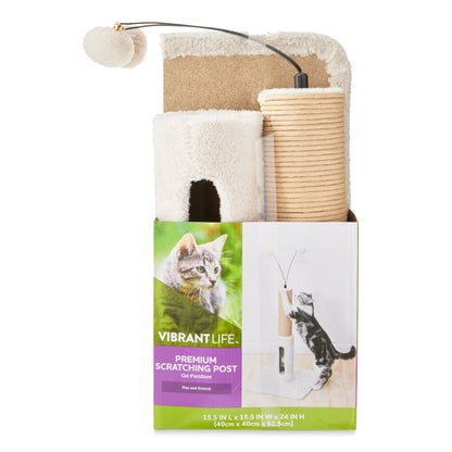 Premium Paper Rope Cat Scratching Post with Ball Toy, Pack of 1