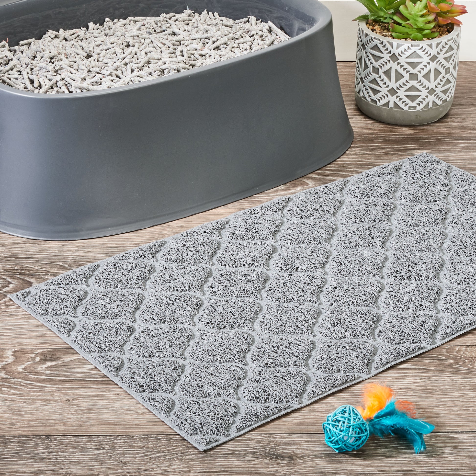 Small Trapper Litter Mat, 23.5" X 13.75", Gray