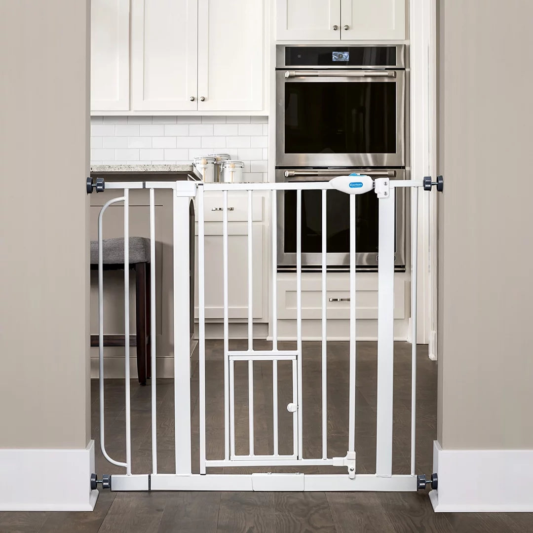 Carlson Extra Wide Walk through Pet Gate with Small Pet Door, Pressure Mount Kit Included, Stands 30" Tall & Extends 29"-36.5" Wide